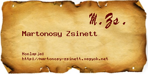 Martonosy Zsinett névjegykártya